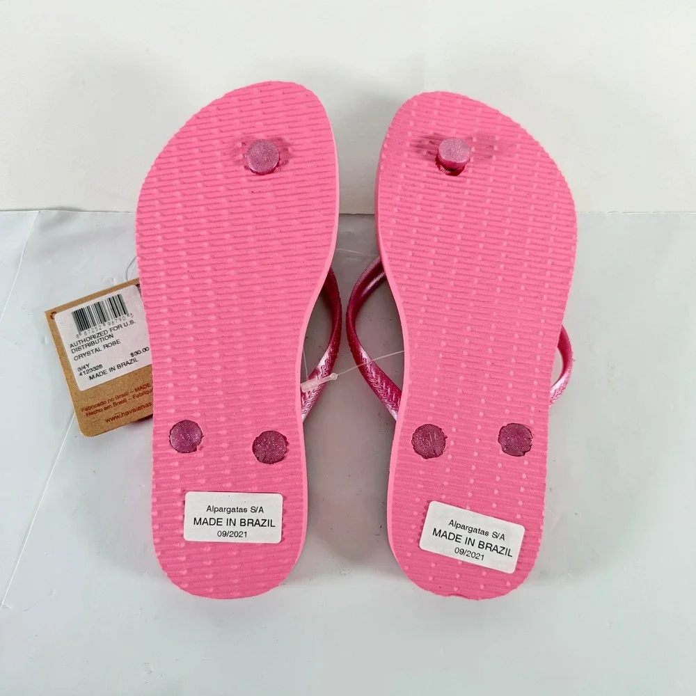 Havaianas Kids Slim Disney‎ Princess Aurora Flip Flop Sandal Crystal Rose 33-34